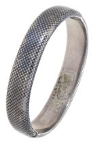 A silver niello bangle by Markowitsch & Scheid, Vienna, circa 1880, hinged and with checkerb...