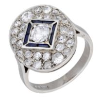 An 18ct white gold and diamond panel ring, of early 20th century design, the oval panel pavÃ©...