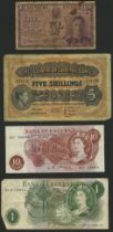 Southern Rhodesia Currency Board, 5 Shillings, 1 January 1948, serial number D/52 084754, Sa...