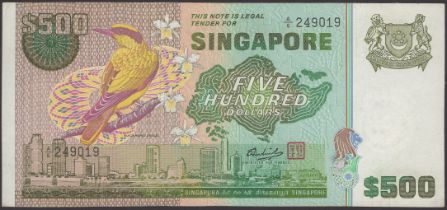 Board of Commissioners of Currency, Singapore, $500, ND (1977), serial number A/6 249019, Ho...