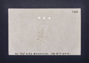 Bahamas Government, watermarked paper for the George VI issue of 1936-47, as used on the 4 a...