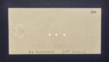 Commonwealth of Australia, watermarked papers for an intended issue of Â£1 and Â£5 of 1936, fe...