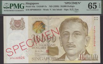 Board of Commissioners of Currency, Singapore, $10,000, ND (1999), serial number 8PN 002824,...