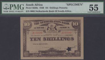 Netherlands Bank of South-Africa, specimen 10 Shillings, ND (1920), serial number 0000, star...