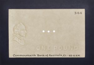 Commonwealth of Australia, watermarked paper for Â£1 and Â£5, for the first King George VI iss...