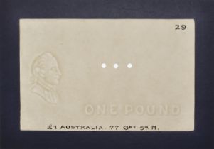 Commonwealth of Australia, watermarked paper for Â£1 and Â£5, for the first King George VI iss...