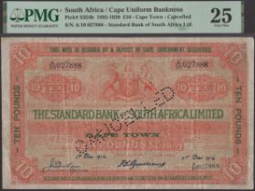 Standard Bank of British South Africa Limited, cancelled Â£10, 1 December 1916, serial number...