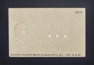 Commonwealth of Australia, watermarked paper for Â£1 and Â£5, for the first King George VI iss...