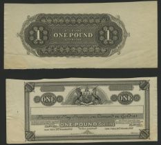 Cape Uniform Banknotes, South Africa, obverse and reverse uniface proofs for Â£1, 16 November...