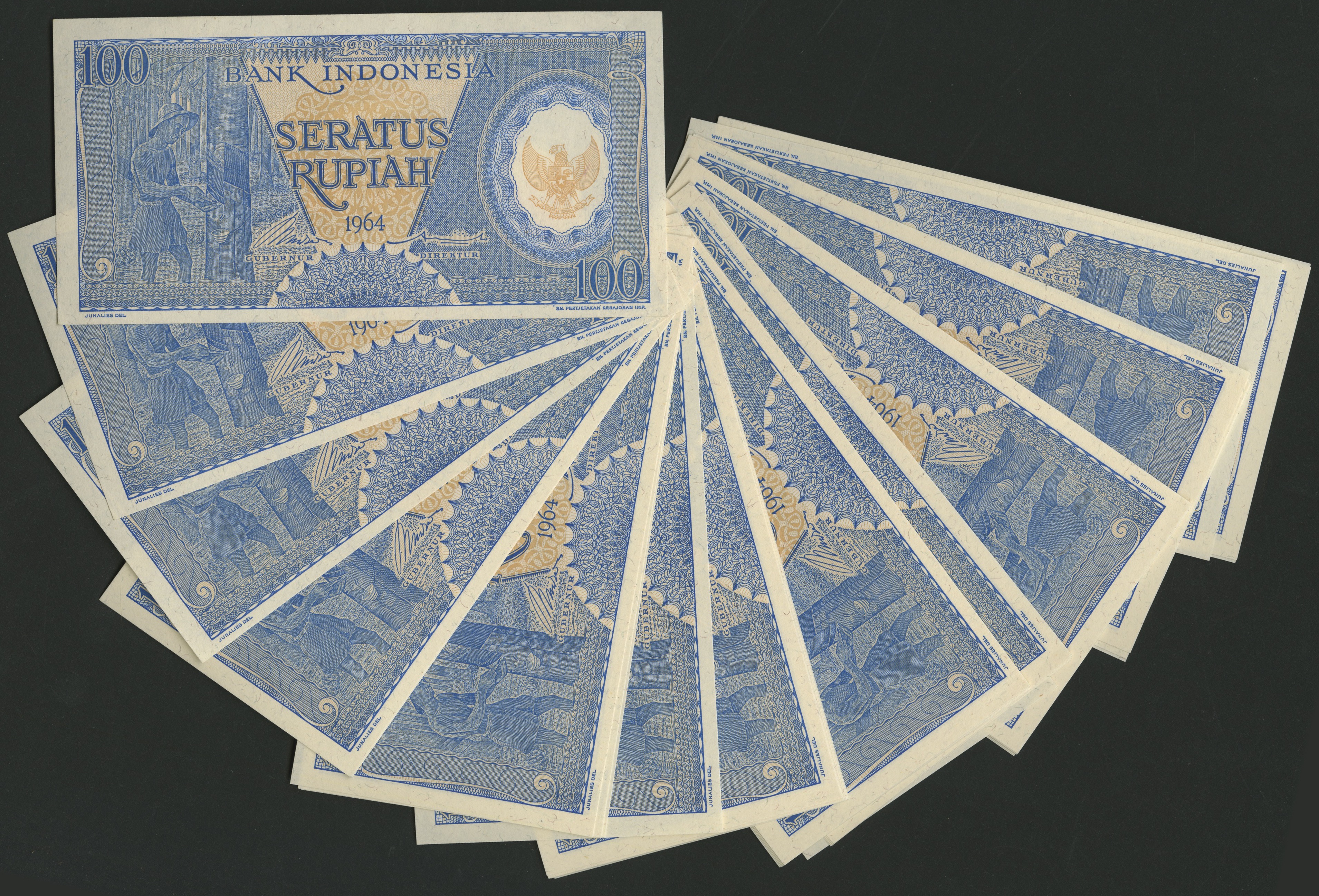 Bank Indonesia, 100 Rupiah (39), 1964, serial numbers BAT 019060-099, uncirculated (39 notes...