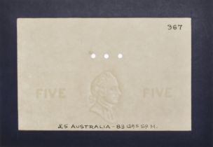 Commonwealth of Australia, watermarked paper for Â£1 and Â£5, for the first King George VI iss...