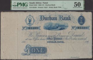 Durban Bank, unissued Â£1, 186-, serial number 05438, blue print, counterfoil included, in PM...