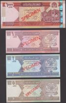 Afghanistan Bank, a full specimen set of the SH1381-83 (2002-04) issue, comprising 1, 2, 5,...