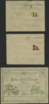 Siege of Mafeking, 1 and 2 Shillings, February 1900, serial numbers B6696 and B9308, also 10...