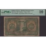 Government of British Guiana, $2, 1 June 1937, serial number D/3 89589, in PMG holder 10,...