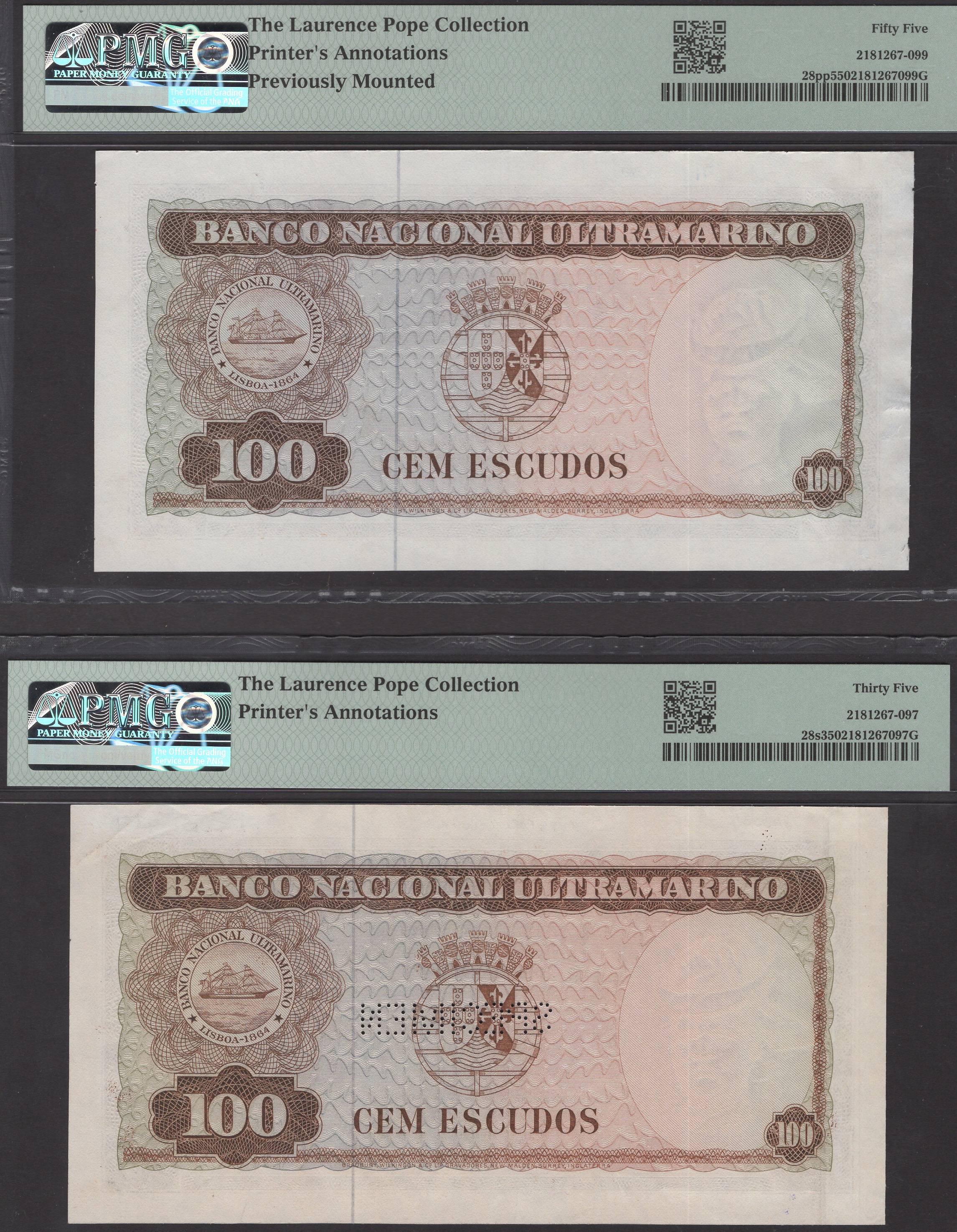 Banco Nacional Ultramarino, Timor, proofs for 100 Escudos (3), ND (1963), comprising two... - Image 2 of 4