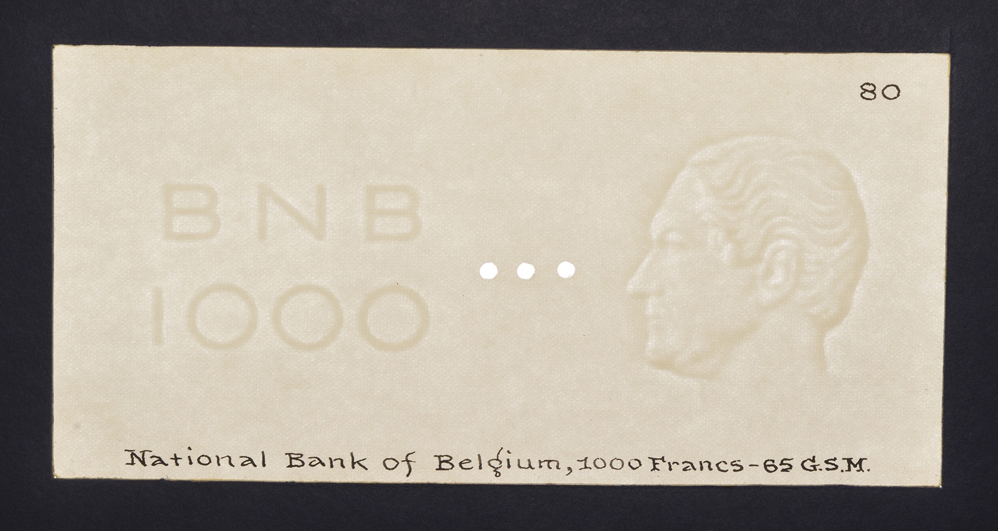Banque Nationale de Belgique, watermarked papers for 5 Francs (3), 1922-38, 20 Francs (2),... - Image 6 of 9