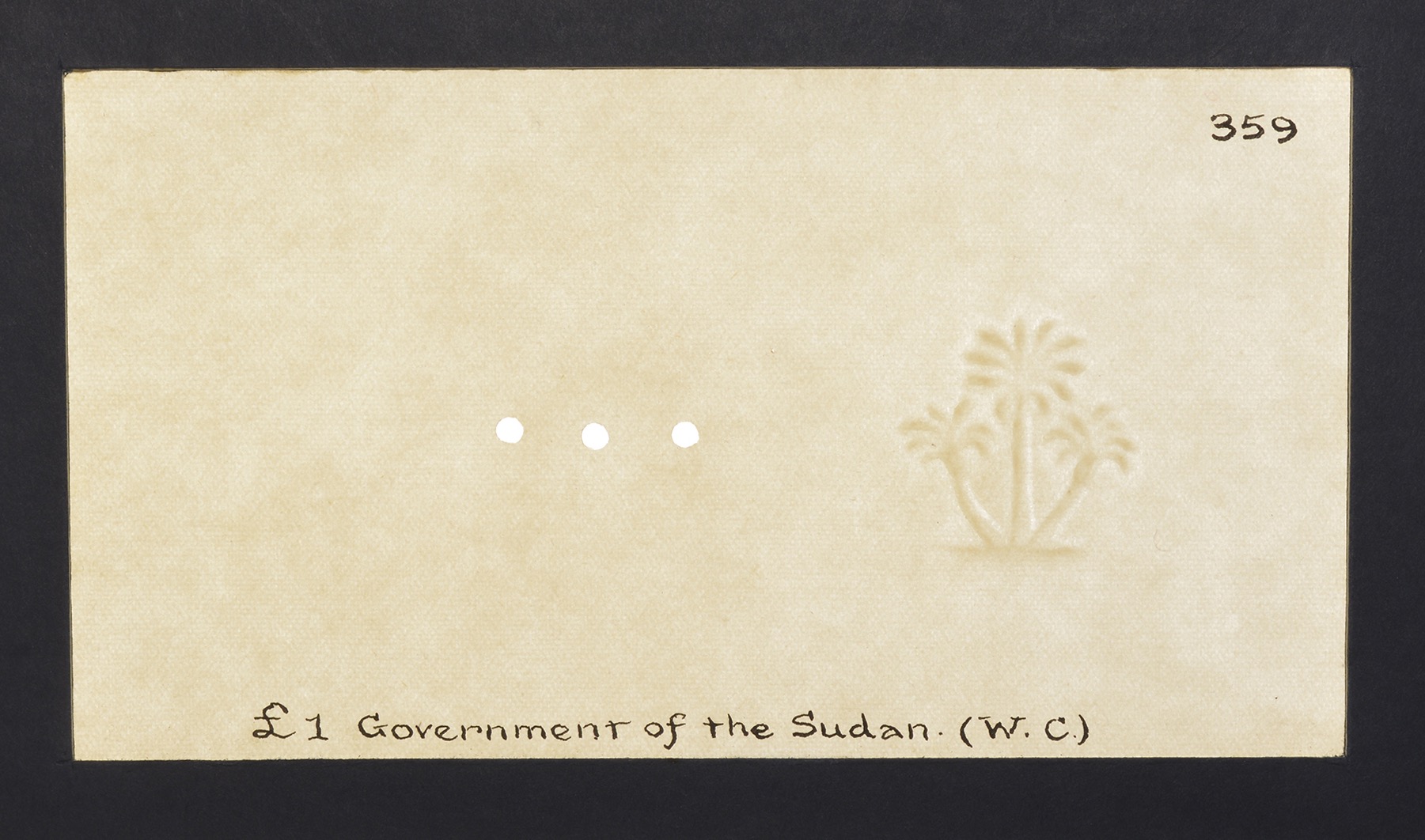 Sudan Government/Currency Board, watermarked papers for Â£1 and Â£5, as used on all Â£1,...
