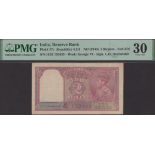 Reserve Bank of India, 2 Rupees, ND (1943), red serial number H/53 150433, Deshmukh...