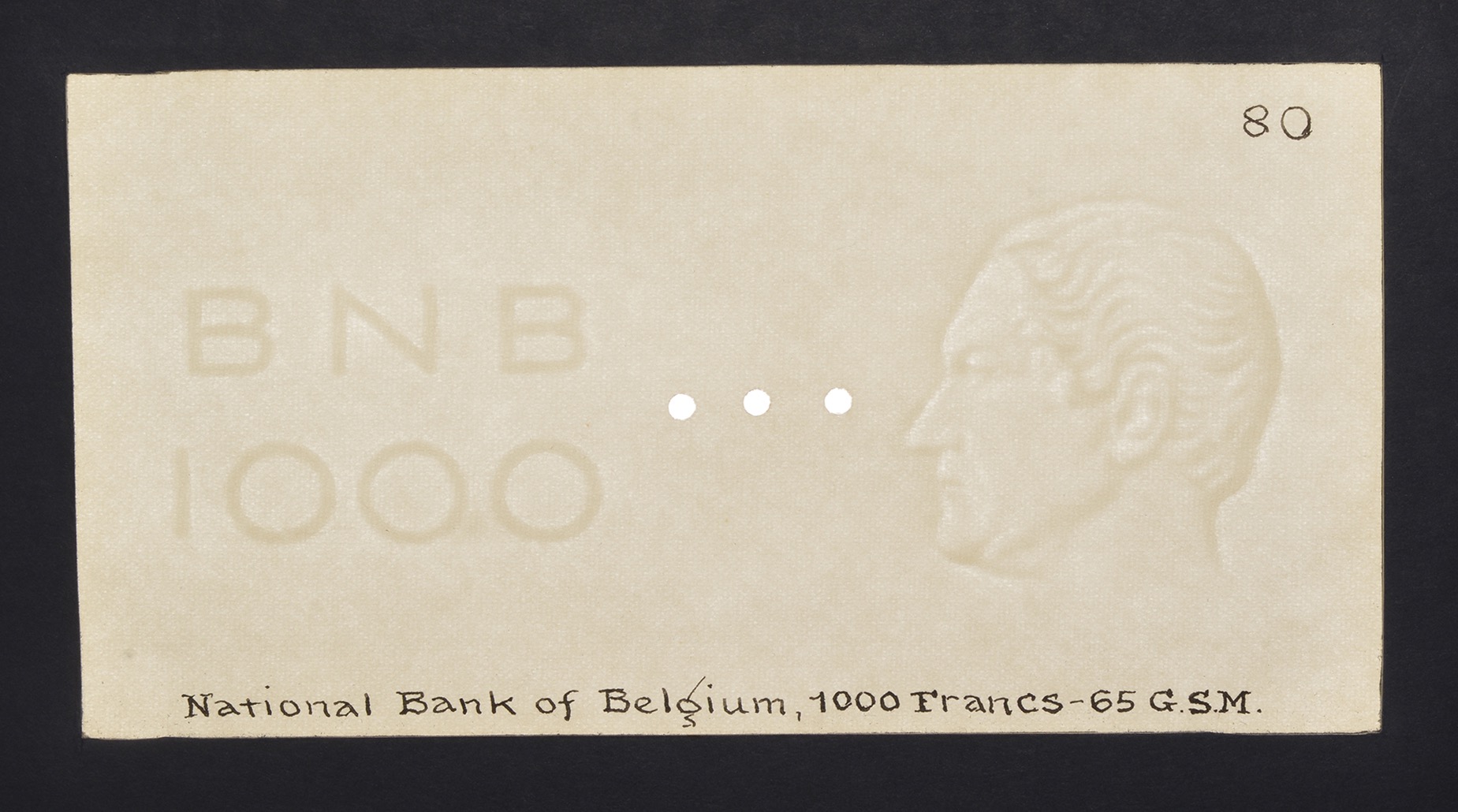 Banque Nationale de Belgique, watermarked papers for 5 Francs (3), 1922-38, 20 Francs (2),... - Image 8 of 9