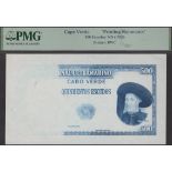 Banco Nacional Ultramarino, Cape Verde, partially printed die proof colour trial for 500...