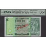 Chartered Bank, Hong Kong, specimen $10, 1 January 1980, serial number A000000, Gledhill...