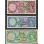 Government of Fiji, 5 and 10 Shillings, 1 October 1965, serial number C/14 36556 and C/9...