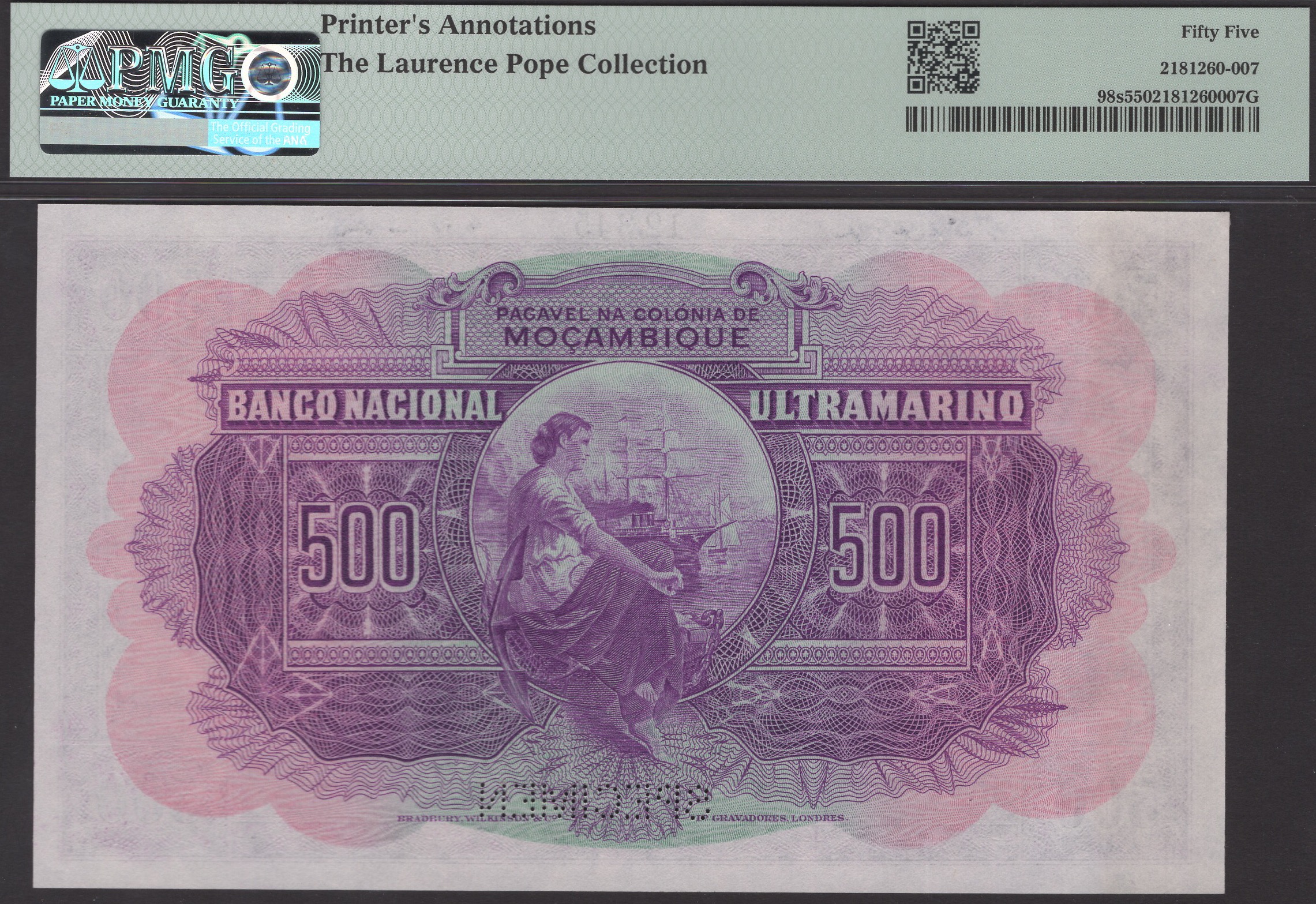 Banco Nacional Ultramarino, Mozambique, printers archival specimens for 500 Escudos (2), 29... - Image 4 of 4