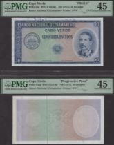 Banco Nacional Ultramarino, Cape Verde, proofs for 50 Escudos (2), ND (1972), no serial...
