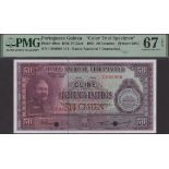 Banco Nacional Ultramarino, Portuguese Guinea, colour trial 50 Escudos, 30 June 1964,...