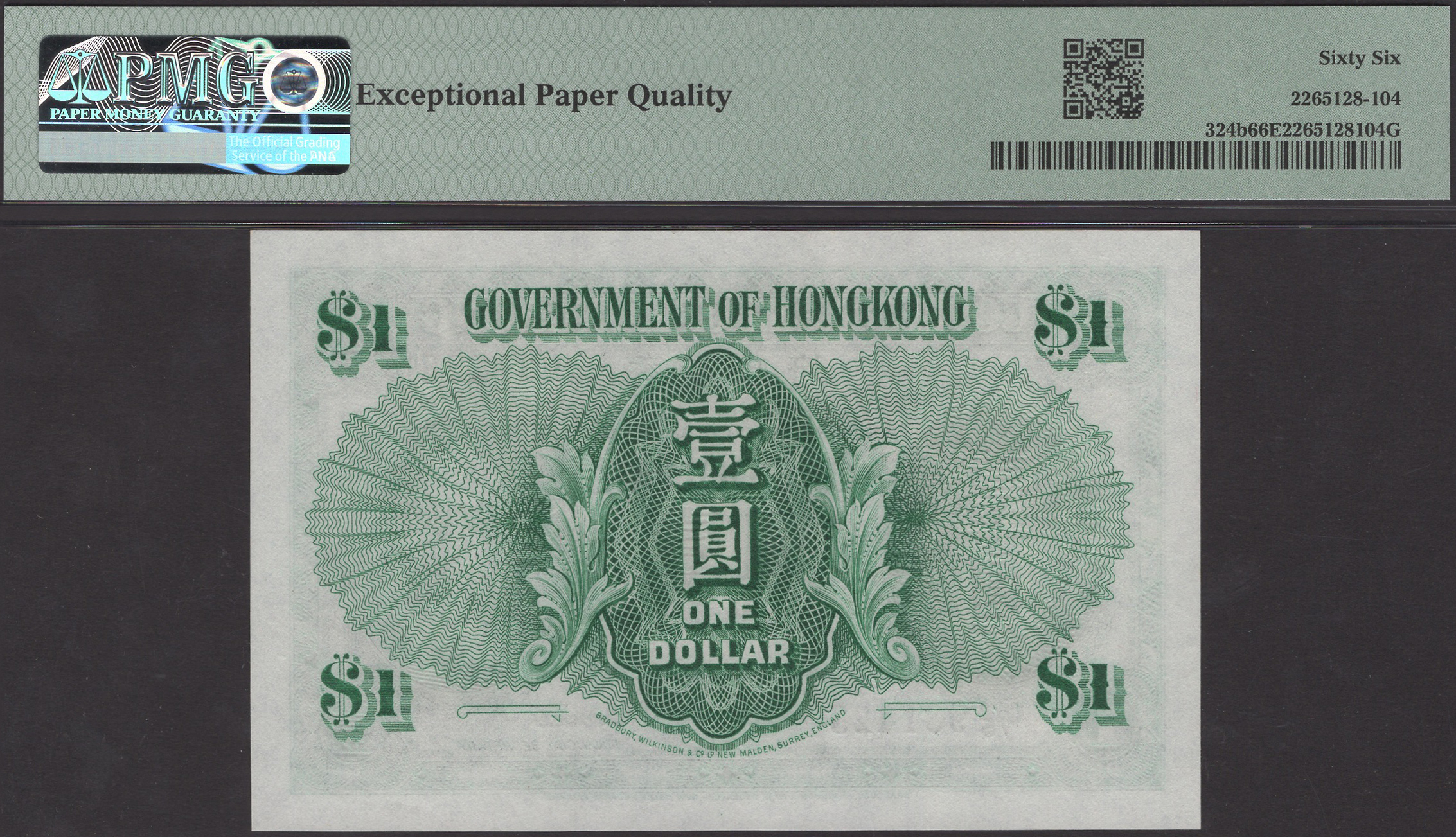 Government of Hong Kong, $1, 1 January 1952, serial number L/5 931423, Arthur Clarke... - Image 2 of 2