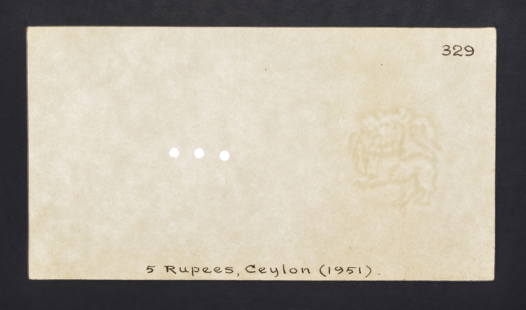 Central Bank of Ceylon, watermarked papers for 1, 2, 5, 10, 50 and 100 Rupees, intended for... - Image 4 of 6
