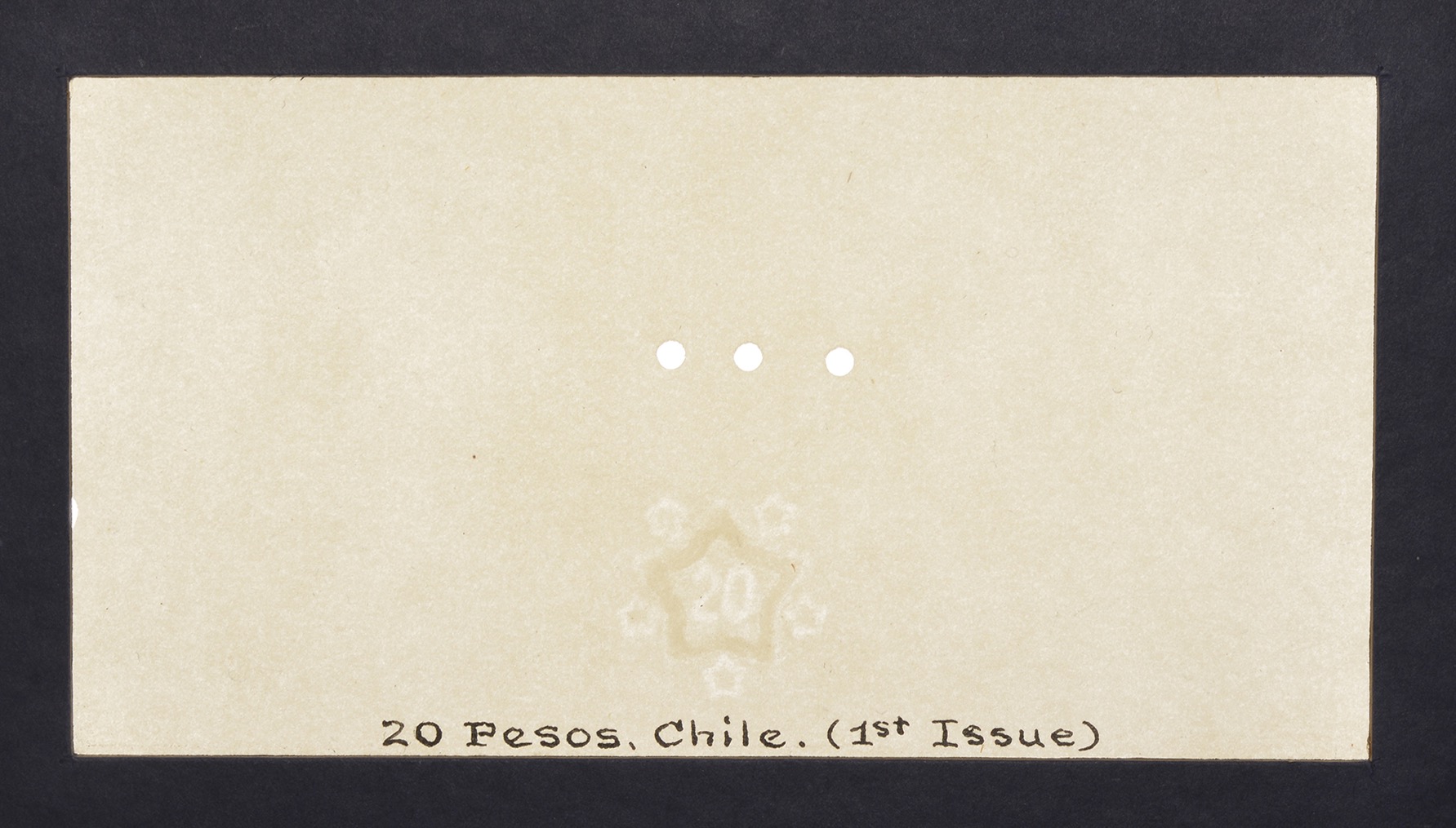 Republica de Chile/Banco Central de Chile, watermarked paper for 10 and 20 Pesos, 1918-25,... - Image 3 of 6