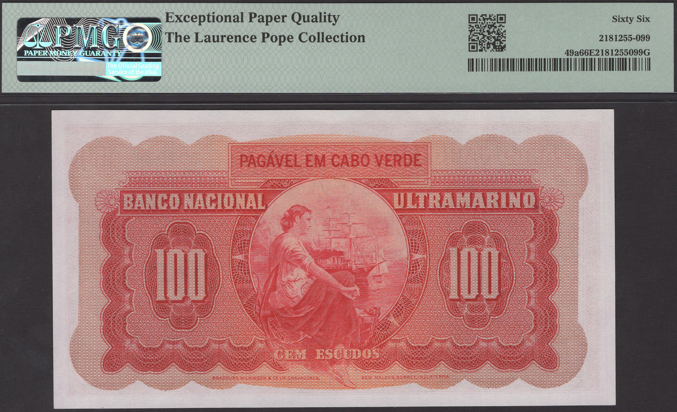 Banco Nacional Ultramarino, Cape Verde, 100 Escudos, 16 June 1958, serial number 597024,... - Bild 2 aus 2