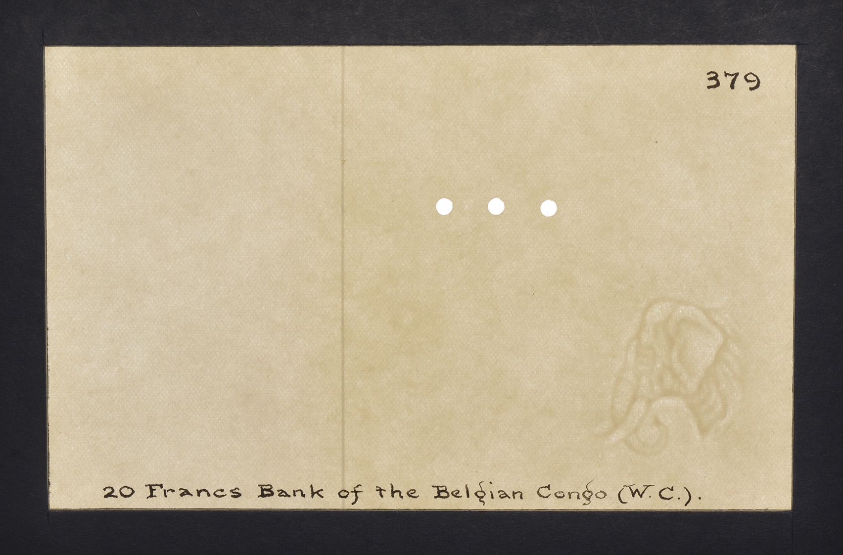 Banque Centrale du Congo Belge et du Ruanda-Urundi, watermarked paper for 20, 100, 500 and... - Image 2 of 4