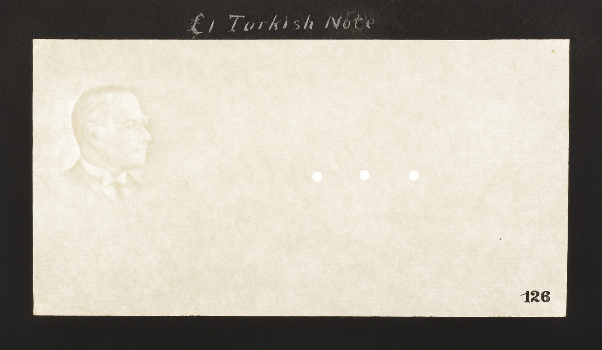 Ministry of Finance, Turkey, watermarked paper (3) as used on the 1, 5 and 10 Livres of... - Image 3 of 3