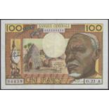 Banque Centrale Etats de la Afrique Equatoriale, 100 Francs, ND (1963), serial number G.22A...