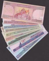 Afghanistan Bank, a full specimen set of the SH1381-83 (2002-04) issue, comprising 1, 2, 5,...