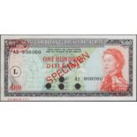 East Caribbean Currency Authority, specimen $100, ND (1983), serial number A2 000000,...