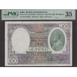 Government of India, 100 Rupees, ND (1917-30), serial number S/9 025901, Denning signature,...
