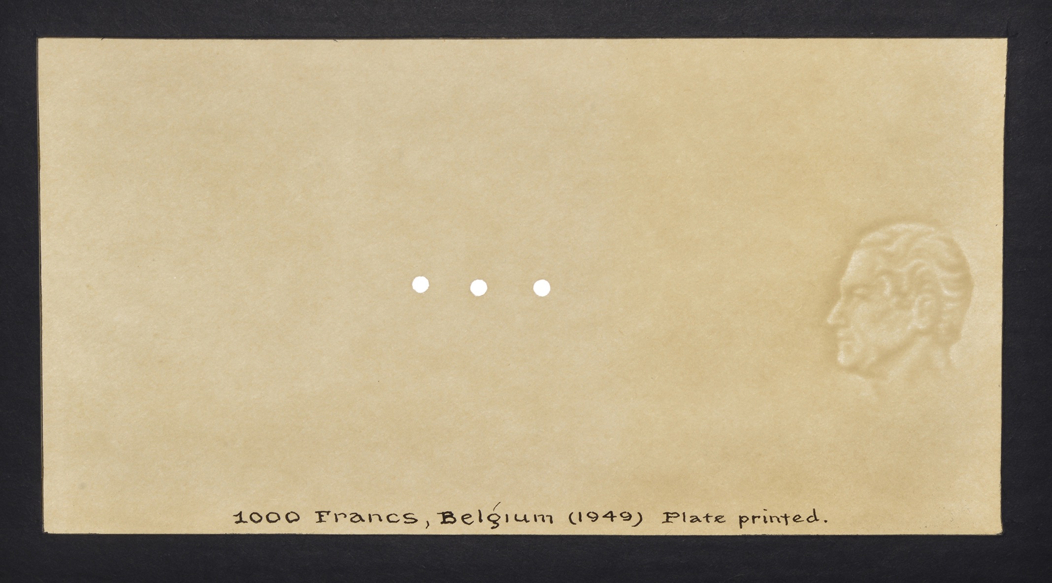Banque Nationale de Belgique, watermarked papers for 100 Francs and 1000 Francs (4), issue... - Image 2 of 5