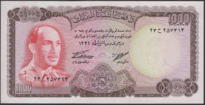 Afghanistan Bank, 1000 Afghanis, SH1346/1967, serial number 24KH 257493, uncirculated,...