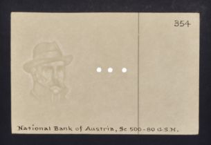 Osterreichsche Nationalbank, watermarked paper as used on the 100 Schilling, 2 January...