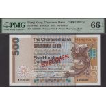 Chartered Bank, Hong Kong, specimen $500, 1 January 1979, serial number A000000, Gledhill...