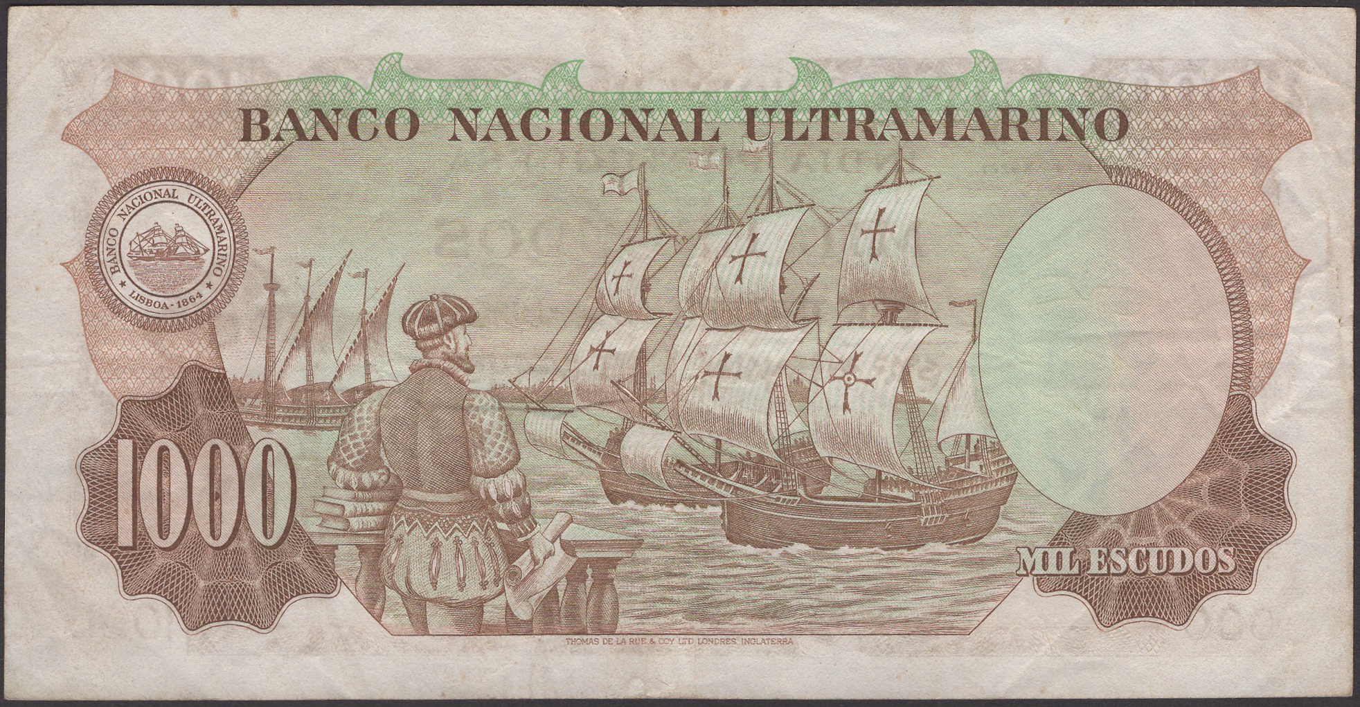 Banco Nacional Ultramarino, Portuguese India, 1000 Escudos, 2 January 1959, serial number... - Bild 2 aus 2