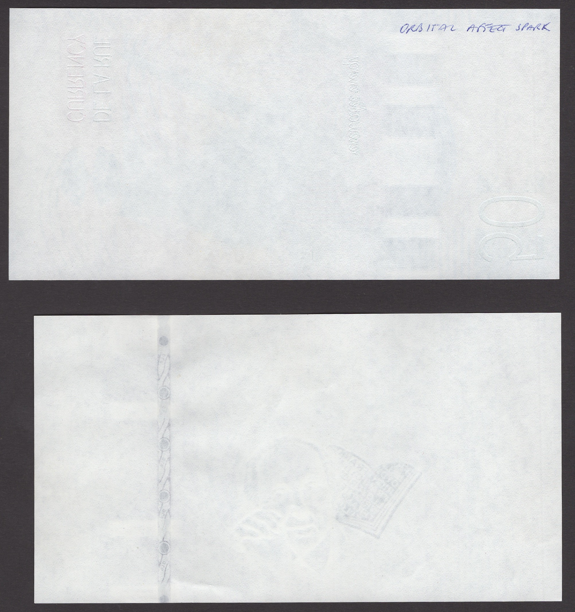 A Group of De La Rue Test Notes, comprising a 50 'wind' units, obverse printing only, with... - Image 2 of 4