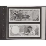 Banque Nationale du Congo, an archival photograph of a proposed design for an unissued 20...