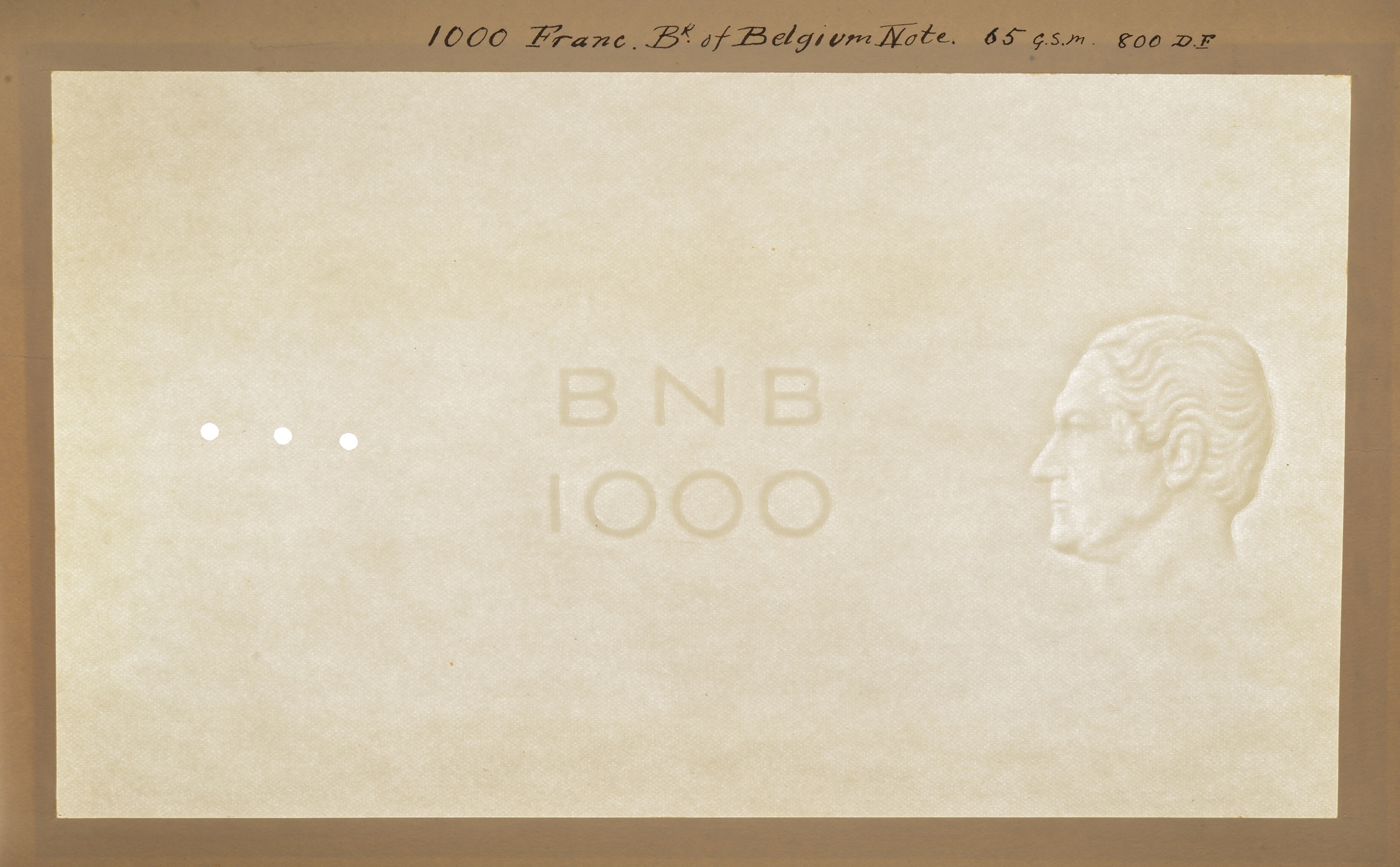 Banque Nationale de Belgique, watermarked papers for 5 Francs (3), 1922-38, 20 Francs (3),... - Image 5 of 5