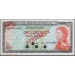 East Caribbean Currency Authority, specimen $100, ND (1974), serial number A1 000000,...