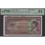 Banco Nacional Ultramarino, Cape Verde, printers archival specimen 500 Escudos, 16 November...